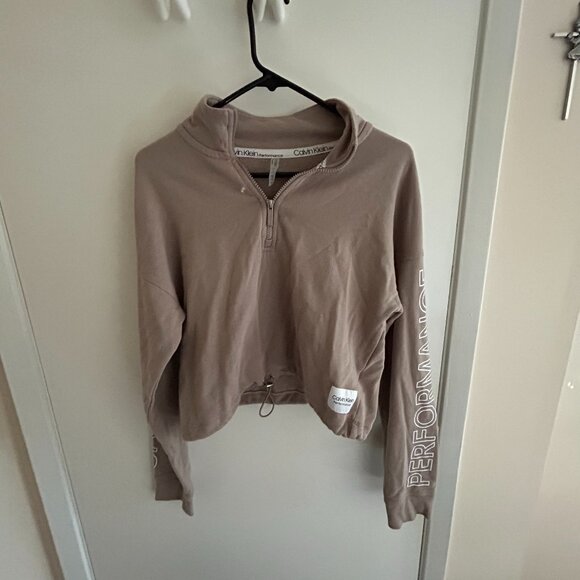 calvin klein — performance cropped sweatshirt - Picture 1 of 2